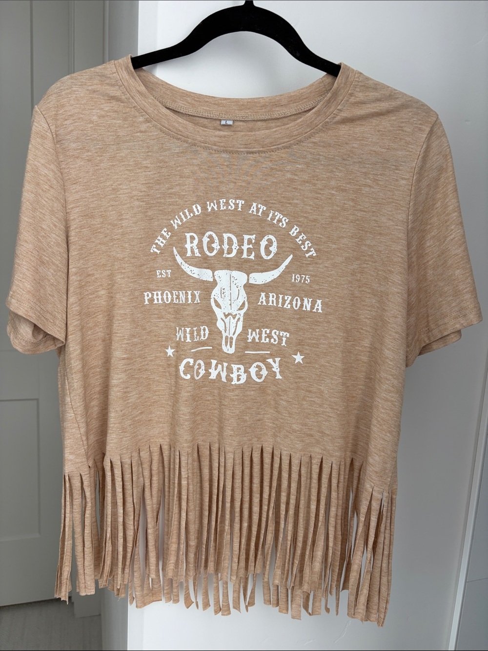 Tan Rodeo Cowboy Fringe Tee